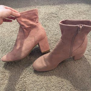 Pink, Suede Boots